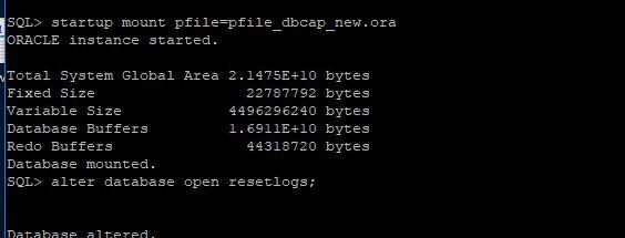 Chapter 6: XtremIO Virtual Copy (XVC) Database Environment Setup Datafile +DATA_DEV/DBCAP/DATAFILE/tpcctab.268.98604098 - dbid changed, wrote new name Datafile +DATA_DEV/DBCAP/DATAFILE/sysaux.259.