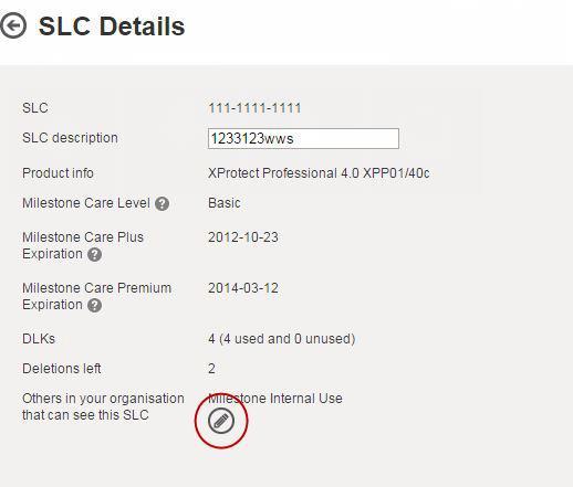 4. Click the icon next to Others in your organization that can see this SLC. 5.