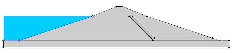 Figure 4 Filling the area above the head arcs 6.4 Assign the Exit Face Arcs Next the user will specify the downstream (right) side of the dam as an exit-face boundary condition.