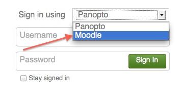 com From within the Panopto Desktop Recorder software Accessing Panopto Through Moodle: Within your Moodle course, locate the Panopto Focus block and click on the Course Settings link.