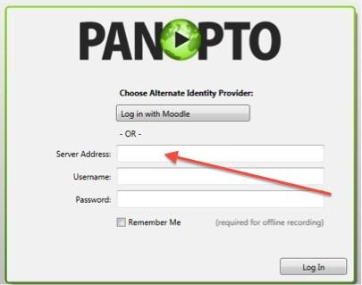 Note: You must already have a Panopto account created before you can log in.