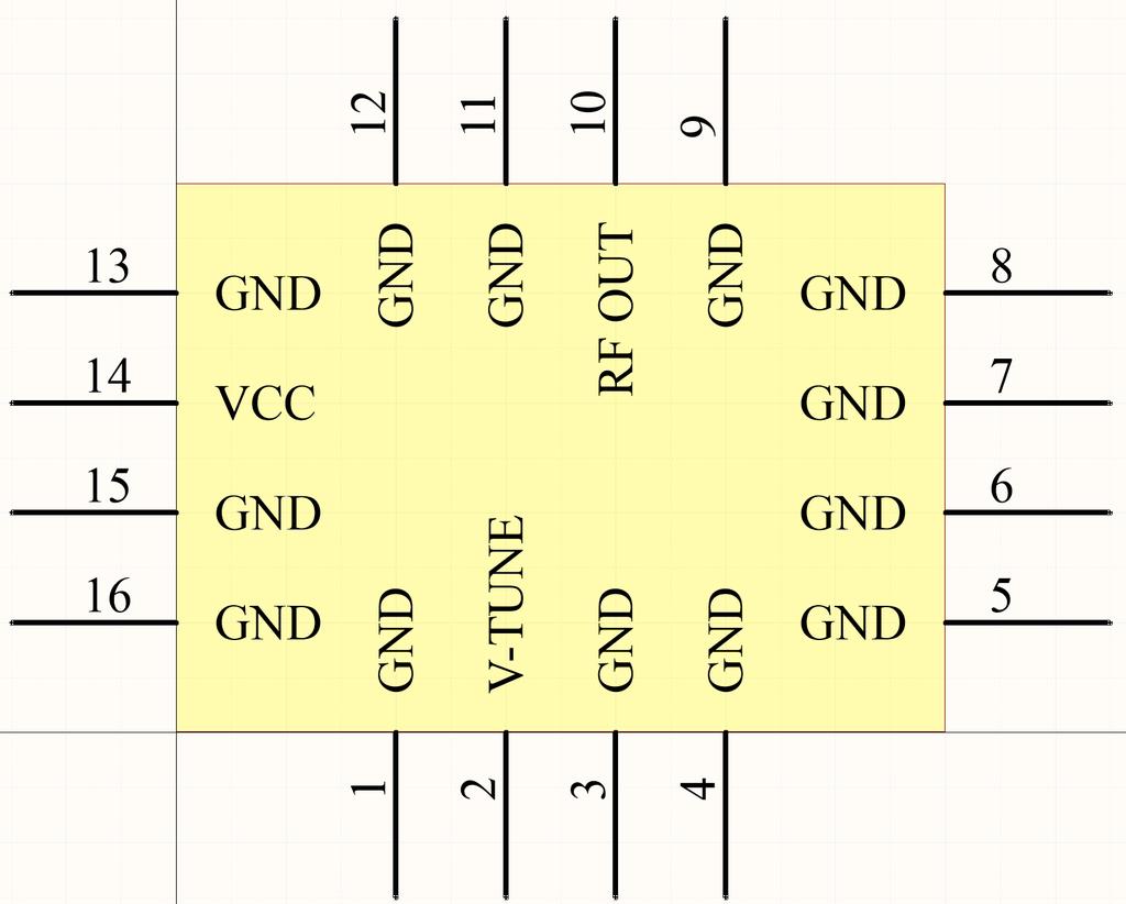 Figure 3 VCO Schematic Symbol Once the schematic symbol is created, exit the tab. In the component work station, click on edit footprint window. This will show an empty black window.