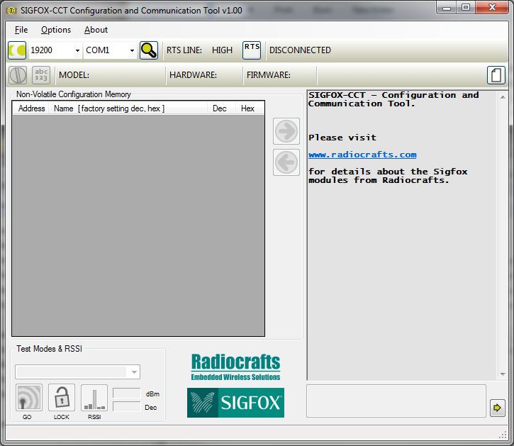 Installation Guide (Configuration and Communication Tool) is a part of Radiocrafts RCTools- SIGFOX PC suite tailored for use with Radiocrafts SIGFOX RF Modules.