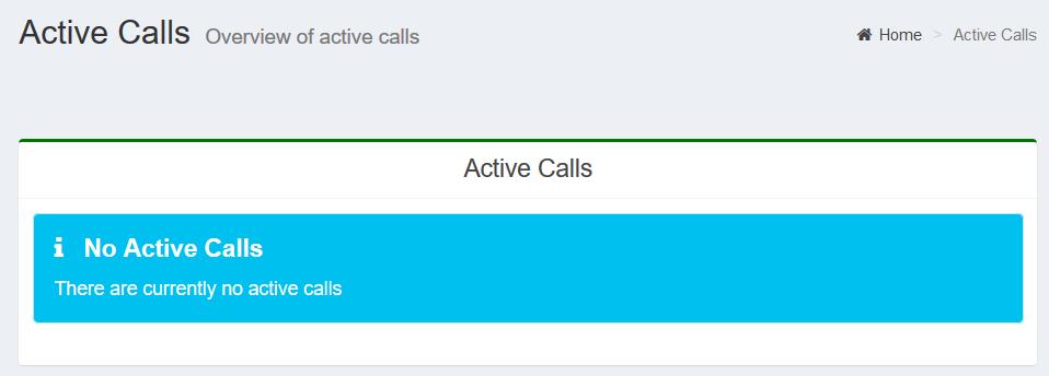 3.1.7 Active Calls Clicking on Active Calls lists all active calls (Picture 18).