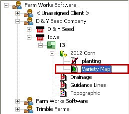 The variety layer is listed under the enterprise: To view the Variety Map, double-click the Variety Map polygon layer.