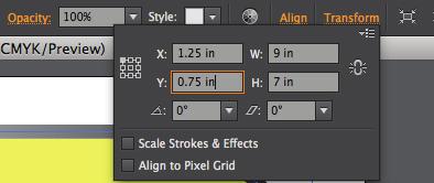 Using the new Kuler panel 1 7 Select the large shape (background), click Transform in the Control panel, type 1.25 in the X text field and.75 into the Y text field.