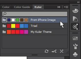 1 Using the new Kuler panel 3 You can now apply any Kuler colors you want to the selected background shape. Use the new Kuler panel to assign colors you create on the Kuler website or your iphone.
