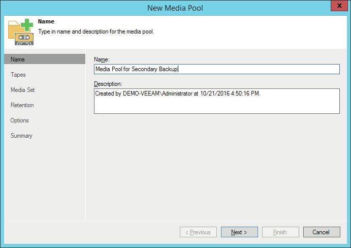 Step 1: Create a Backup Media Pool Veeam is fully compatible with all NEO Series tape automation products and will automatically detect and install all attached tape devices.