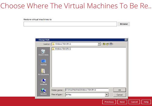 5. Then select the Restore raw file option and under the Virtual Hard Disks folder select the virtual disk you would like to restore. Click Next to proceed. 6.