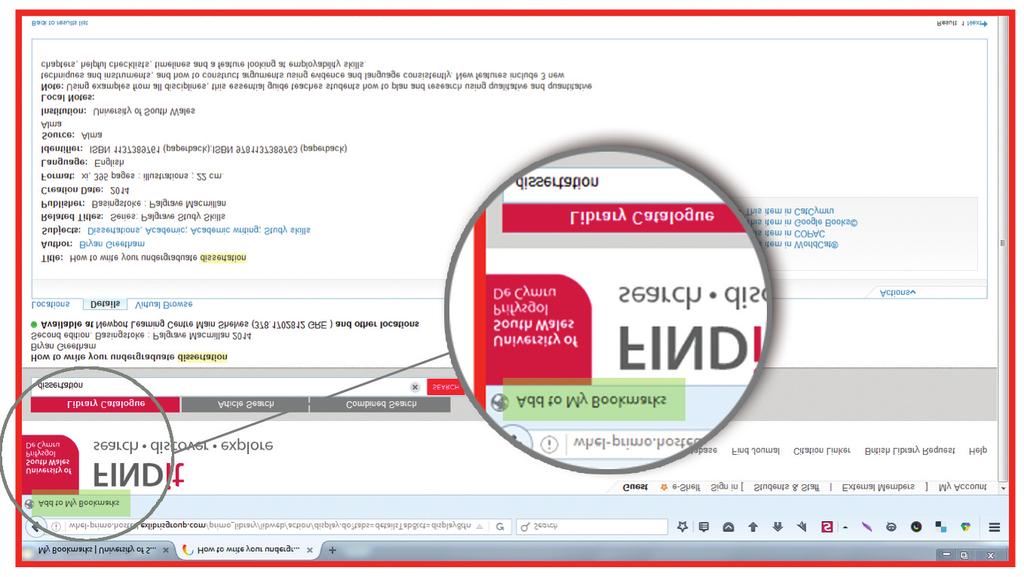 2. From within the book record, click the bookmarklet (see figure 3). 3. An editable page will allow you to save this item to My Bookmarks by clicking Create. 4.