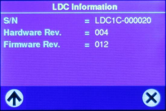 Pressing in the menu bar cycles the display to LDC-1C information.