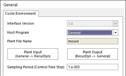 2. Co-Simulation Options: Controls/Hydraulics General programming interface With the User Program as host If the user wants to open and use User-defined Program and RecurDyn at the
