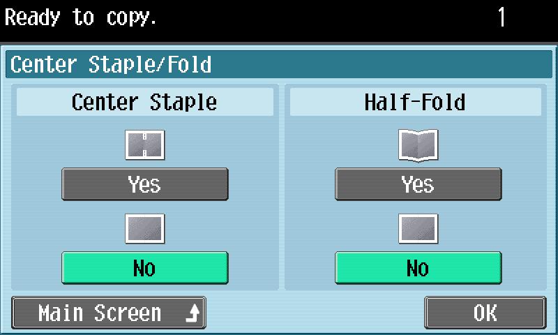 Using copy functions Select the desired settings.