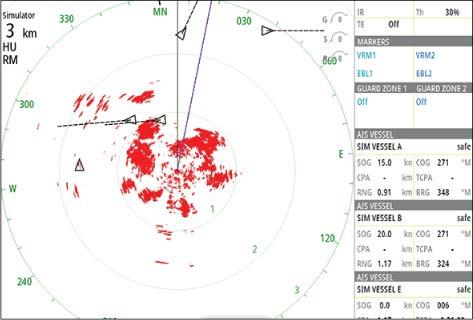 AIS targets can be displayed as overlay on radar and chart images, making this feature an important tool for safe travelling and collision avoidance.