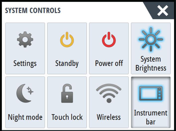 2 Basic operation System Controls dialog The System Controls dialog provides quick access to basic system settings.