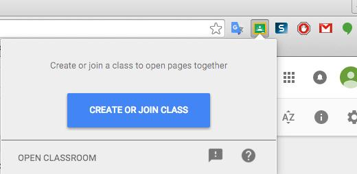 On the top right hand corner of Chrome click on the Google Classroom icon and click on Open Classroom A new page will open.