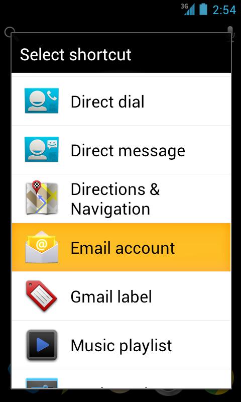 ADD A WIDGET FOR AN EMAIL ACCOUNT TO A HOME SCREEN You can add Email account widgets to a Home screen to have direct one-touch access to a specific account.