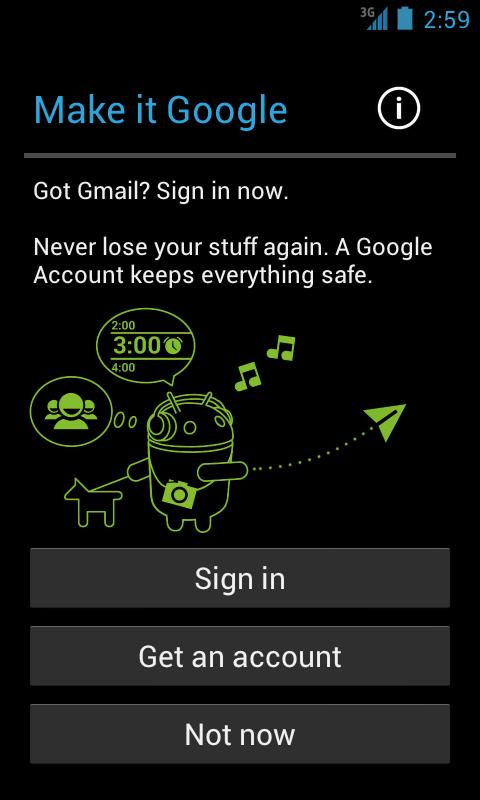 SIGN IN WITH A GOOGLE ACCOUNT When you are asked to sign in with your Google Account, enter the email address and password for your Google Account.