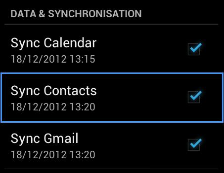 For your Google contacts to be added to your phone and displayed in the People app, make sure to check Sync Contacts in the Data & Synchronization settings: 1.