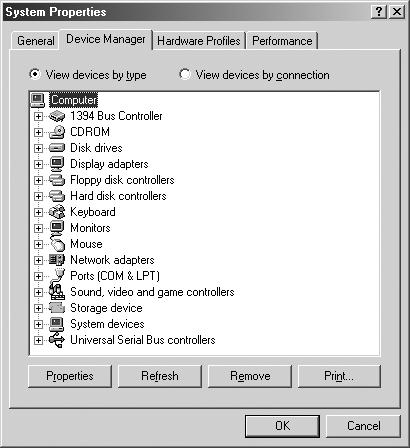 Click the Device Manager tab.