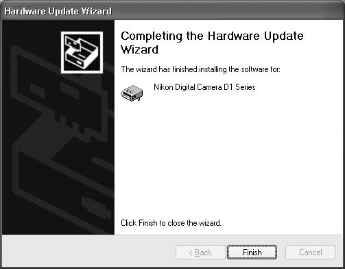 Device Registration: D1-Series Cameras Step 4 When the driver installation has been complet ed, the dialog
