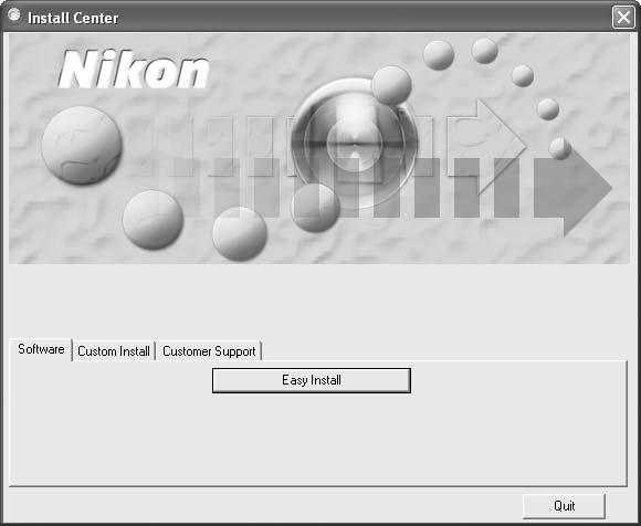 Installing Nikon Capture 4 Under Windows Easy Install The standard installation procedure involves two steps: choosing the Easy Install option and installing the soft ware.
