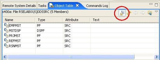 For source physical files, this step displays the members inside, their names, types, attributes, and text descriptions.