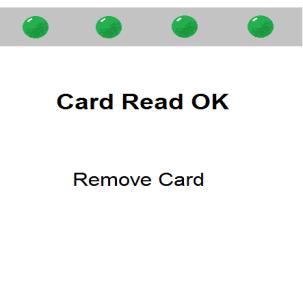 Ignore this and type in the long PAN number on the front of the card. The following screen will then be displayed.