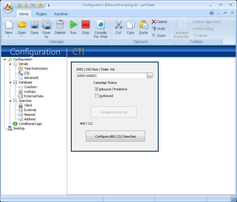 As part of configuring the DNIS / DDI Num/ Dialer Job for the inbound campaign,