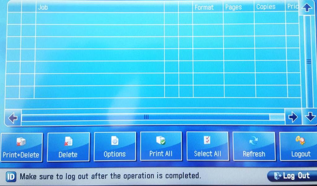 7 This screen shows you the print job(s) you have sent to the printer.