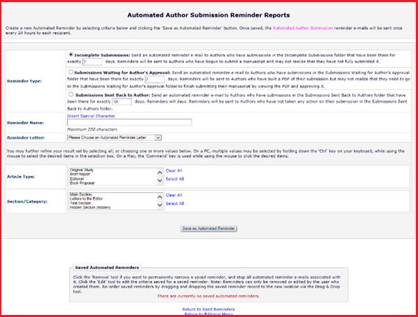 Automated Author Reminders Coming Soon in v15.0! Coming in version 15.0, Author Automated Reminders.