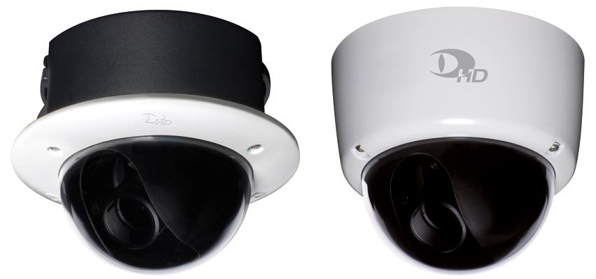 The is a 3-megapixel HD network camera built into a vandal-resistant (IK10) dome enclosure. The camera provides real-time Full HD video (1080p/30) using the H.