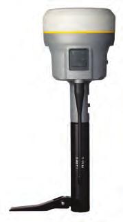 with height measurement lever, tripod, tribrach, external base battery, and remote UHF antenna are