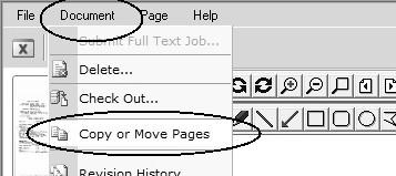 Move / copy pages from one document to another WX Move / copy pages from one document to another Web Access (WX) It is possible to either move or copy pages from one document to another.