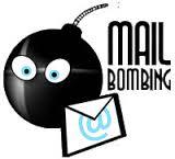 Email Bomb A form of network abuse consisting of sending huge volumes of email to an address in attempt to overflow the mailbox or the server where the email address is hosted.