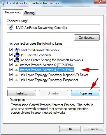 5. Select Internet Protocol Version 4 (TCP/IPv4), then Properties 6.