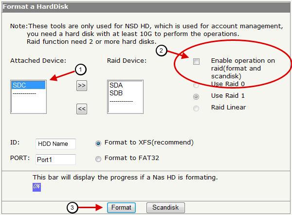 Device in the Disk Management. To format the external USB Device without formatting the data on the internal BOSSNAS122 HDDs you must do the following: 1.