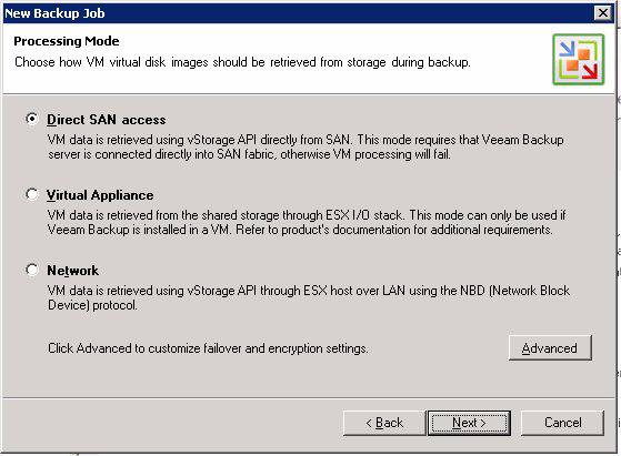 Creating a Veeam 5.x Backup To create a Veeam backup job with the recommended settings: 1. In the Veeam main menu, click Backup and the backup wizard will start: 2.