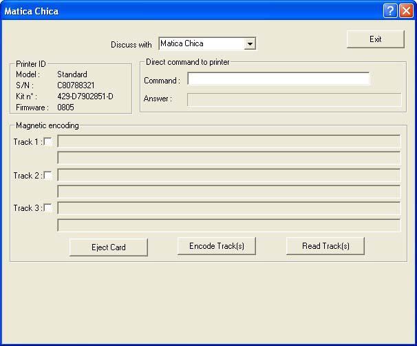 In order to test the printer communication, check if the data of the Printer ID box are