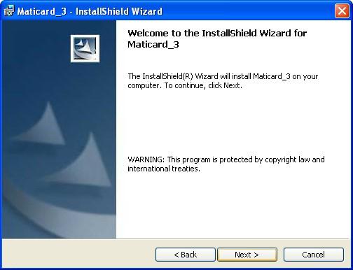 Paragraph 1 MatiCard installation In the following wizard window confirm the