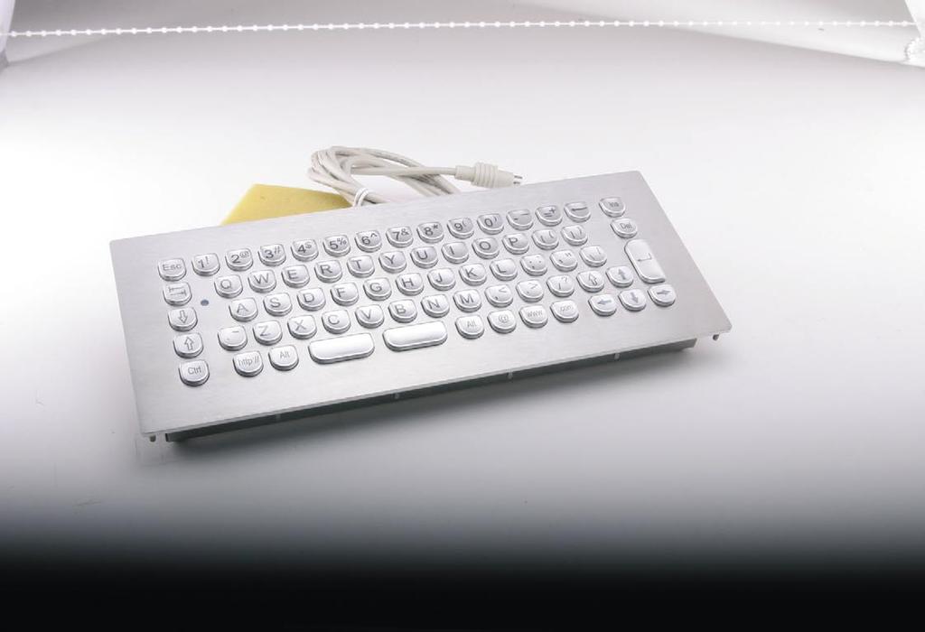 Compact Vandal proof Stainless Steel Keyboards TKV-084-MODUL Number of Keys: 84 Keyswitch Technology: silicone switching element Keyswitch Lifetime: 10 mil.