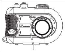 Step 3:Attach adapter around housing lens port so that it is seated into the flash window recess.