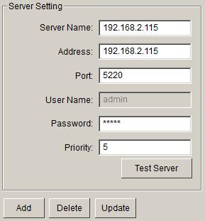 In Server Name, Address and Port fields, enter the name, address and port number of the regular recording server to take over. 2.
