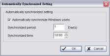 Automatic Synchronize Windows User Setting Instead of manually adding and updating Windows users, you may also config the system to automatically synchronize all Windows users at a specific period.