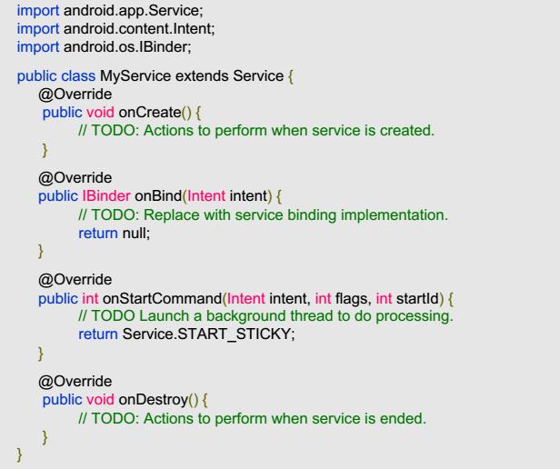 Creating a Service Android Component onstartcommand Service Events Called whenever the Service is