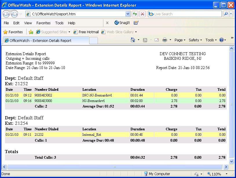 Select Extension > Extension Details Report from the top menu, and click Report.