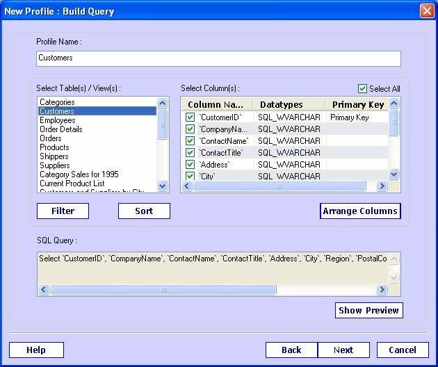 You can manage DSN via ODBC Data Source Manager in Windows Control Panel. Figure 13: DSN Table Selection 3.2.