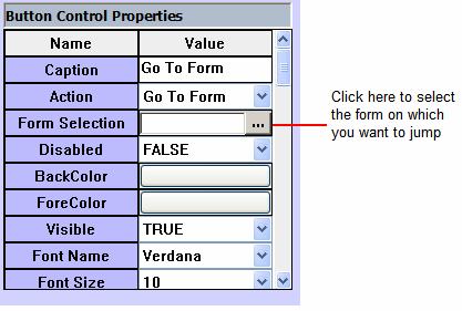 Now while designing the form, from which you have to jump on another form, follow the following steps. 1.