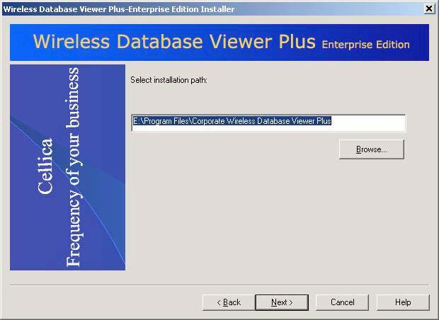 Select the installation path for WDBViewerPlus Server.