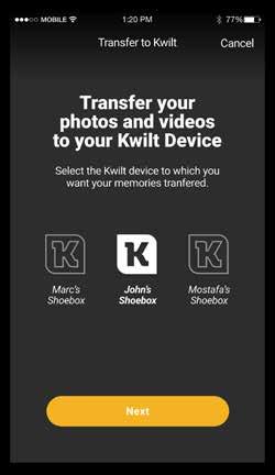 Copy to Kwilt Cont. Once you ve chosen your preferred copy settings, you will then choose which device you wish to copy to.